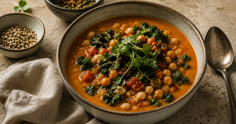 Harissa Chickpea & Veggie Soup